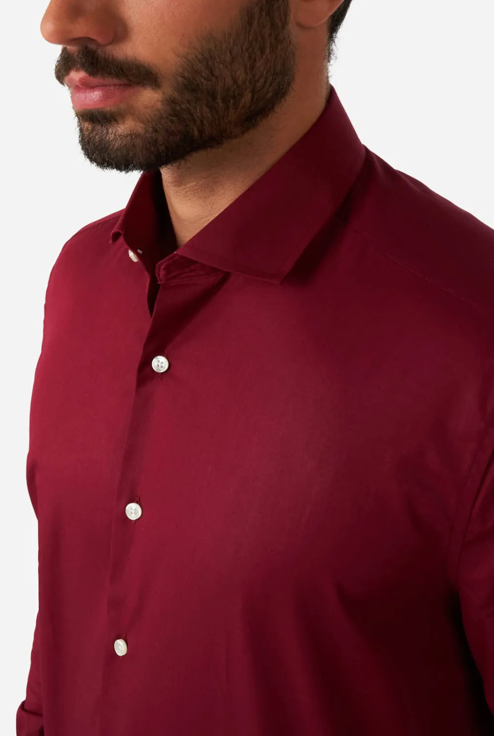 Heren OppoSuits Casual Overhemden|Effen Gekleurde Overhemden|Blazing Burgundy