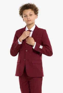 OppoSuits Effen Gekleurde Pakken|Blazing Burgundy