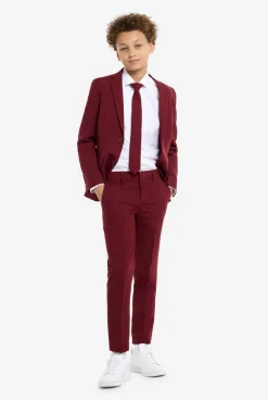 OppoSuits Effen Gekleurde Pakken|Blazing Burgundy