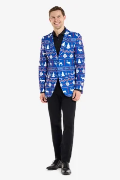 Heren OppoSuits Kerst Blazers|Blue Christmas Nordic