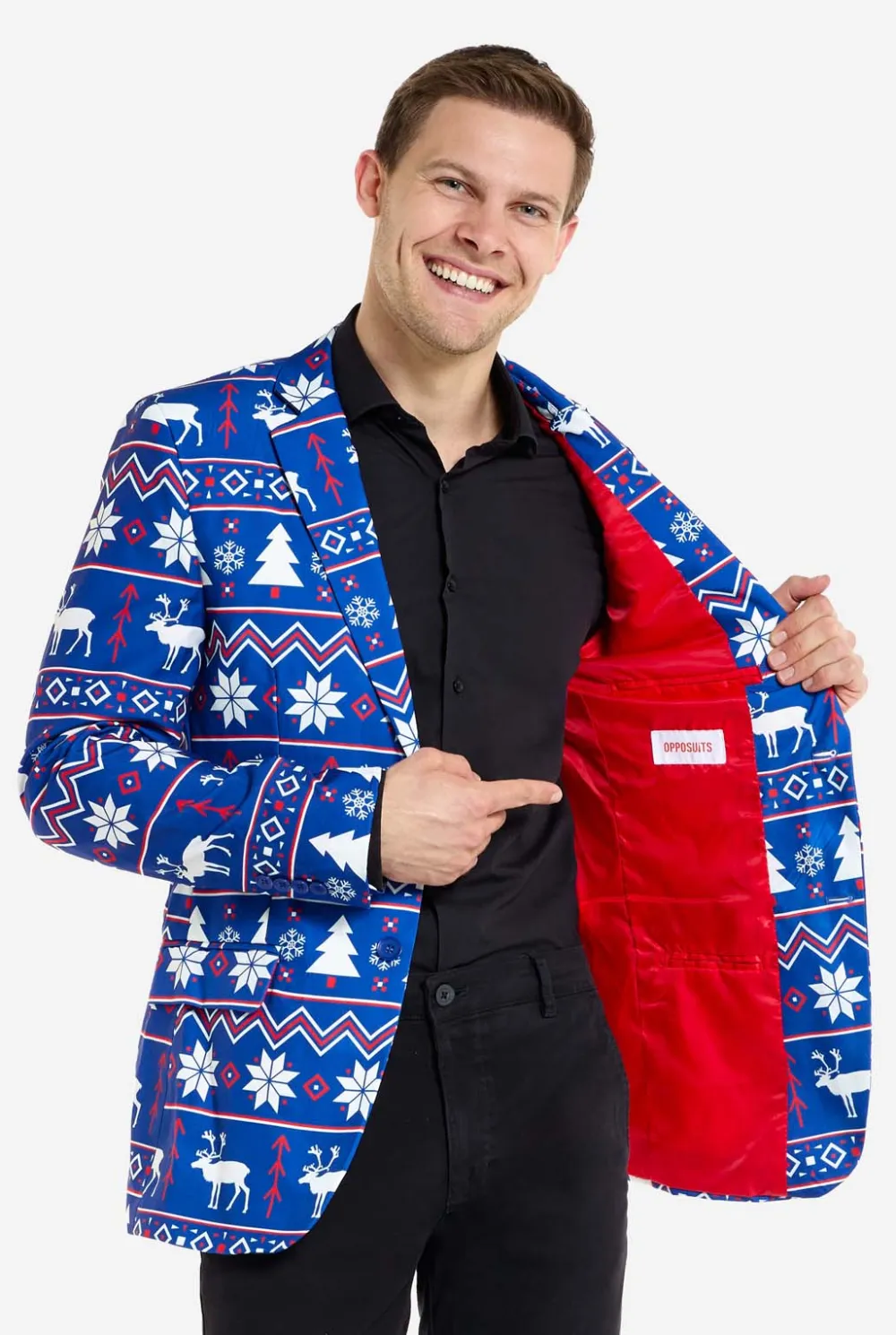 Heren OppoSuits Kerst Blazers|Blue Christmas Nordic
