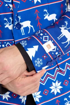 Heren OppoSuits Kerst Blazers|Blue Christmas Nordic
