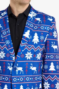 Heren OppoSuits Kerst Blazers|Blue Christmas Nordic
