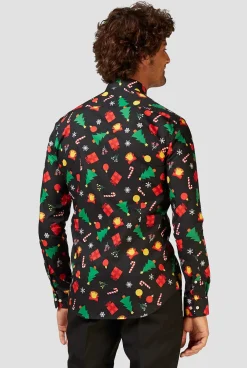 Heren OppoSuits Casual Overhemden|Christmas Icons Black