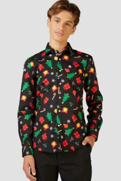 OppoSuits Casual Overhemden|Kerst Overhemden|Christmas Icons Black