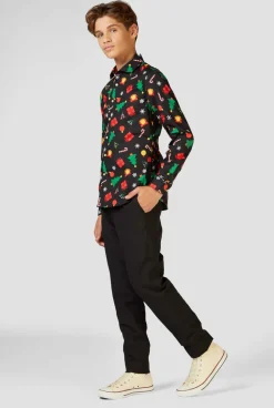 OppoSuits Casual Overhemden|Kerst Overhemden|Christmas Icons Black