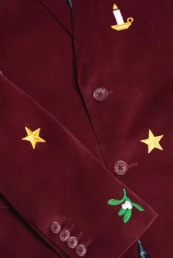 Heren OppoSuits Deluxe Blazers|Kerst Blazers|Christmas - X-Mas Icons - Deep Burgundy