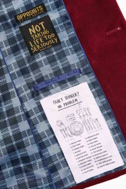 Heren OppoSuits Deluxe Blazers|Kerst Blazers|Christmas - X-Mas Icons - Deep Burgundy