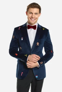 Heren OppoSuits Deluxe Blazers|Kerst Blazers|Christmas - X-Mas Icons - Navy
