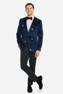 Heren OppoSuits Deluxe Blazers|Kerst Blazers|Christmas - X-Mas Icons - Navy