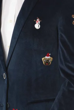 Heren OppoSuits Deluxe Blazers|Kerst Blazers|Christmas - X-Mas Icons - Navy