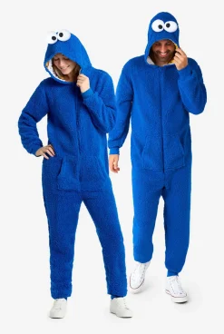 DAMES OppoSuits Karakter Onesies|Effen Gekleurde Onesies|Cookie Monster