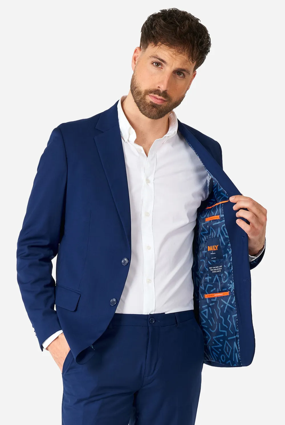 Heren OppoSuits Trouwpakken|Effen Gekleurde Pakken|Daily Dark Blue