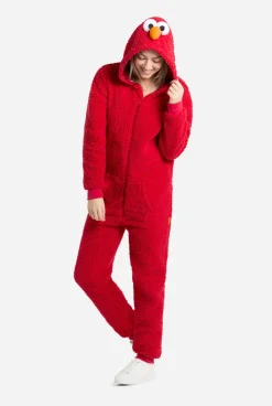 DAMES OppoSuits Karakter Onesies|Effen Gekleurde Onesies|Elmo
