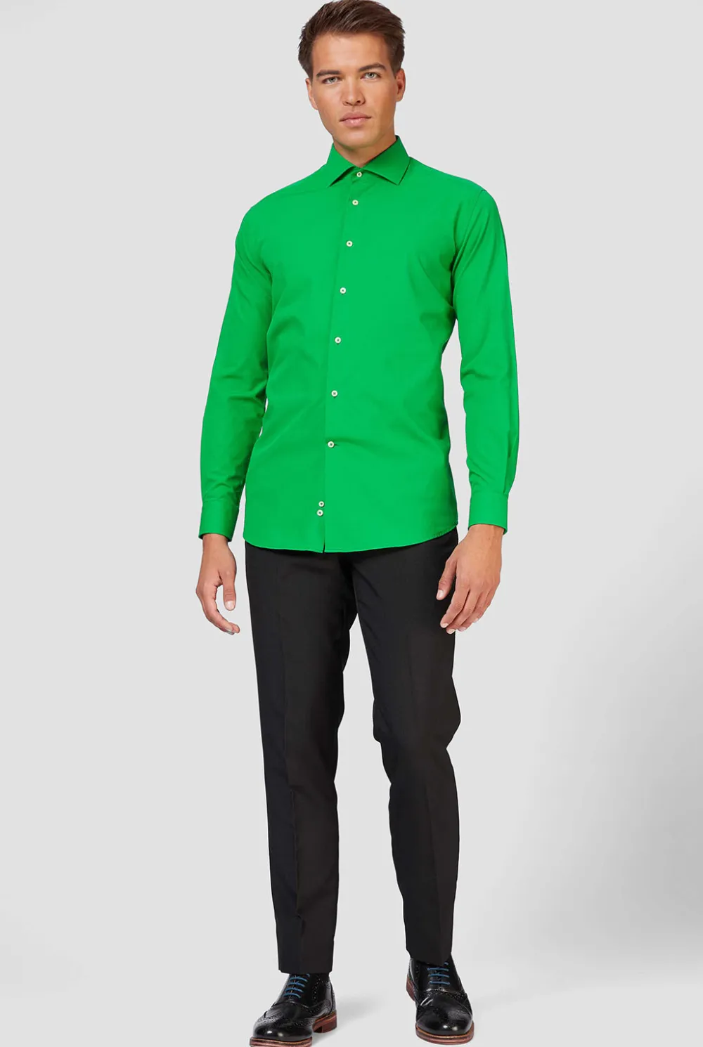 Heren OppoSuits Effen Gekleurde Overhemden|Evergreen