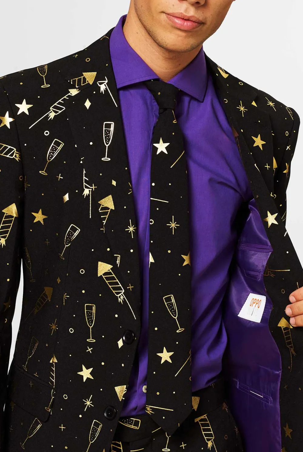 Heren OppoSuits Glimmende Pakken|Kerstpakken|Fancy Fireworks