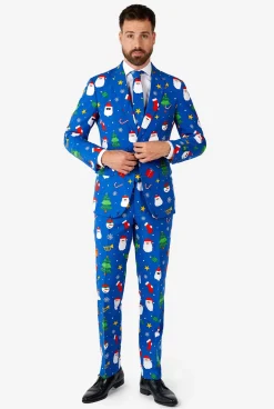Heren OppoSuits Kerstpakken|Festivity Blue