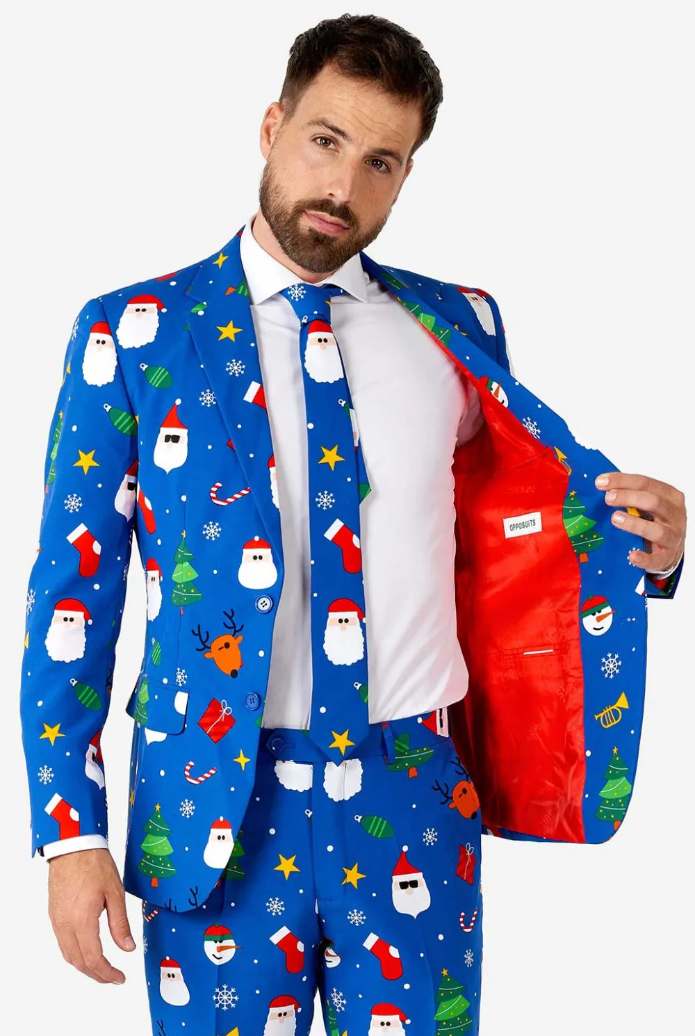 Heren OppoSuits Kerstpakken|Festivity Blue