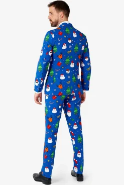 Heren OppoSuits Kerstpakken|Festivity Blue