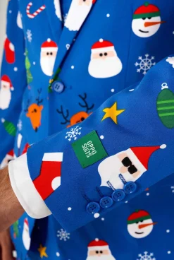 Heren OppoSuits Kerstpakken|Festivity Blue