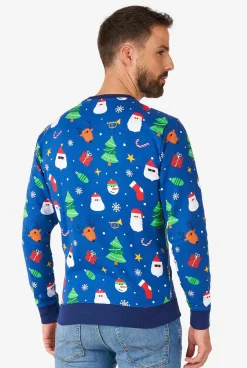 Heren OppoSuits Kerst Sweaters|Festivity Blue