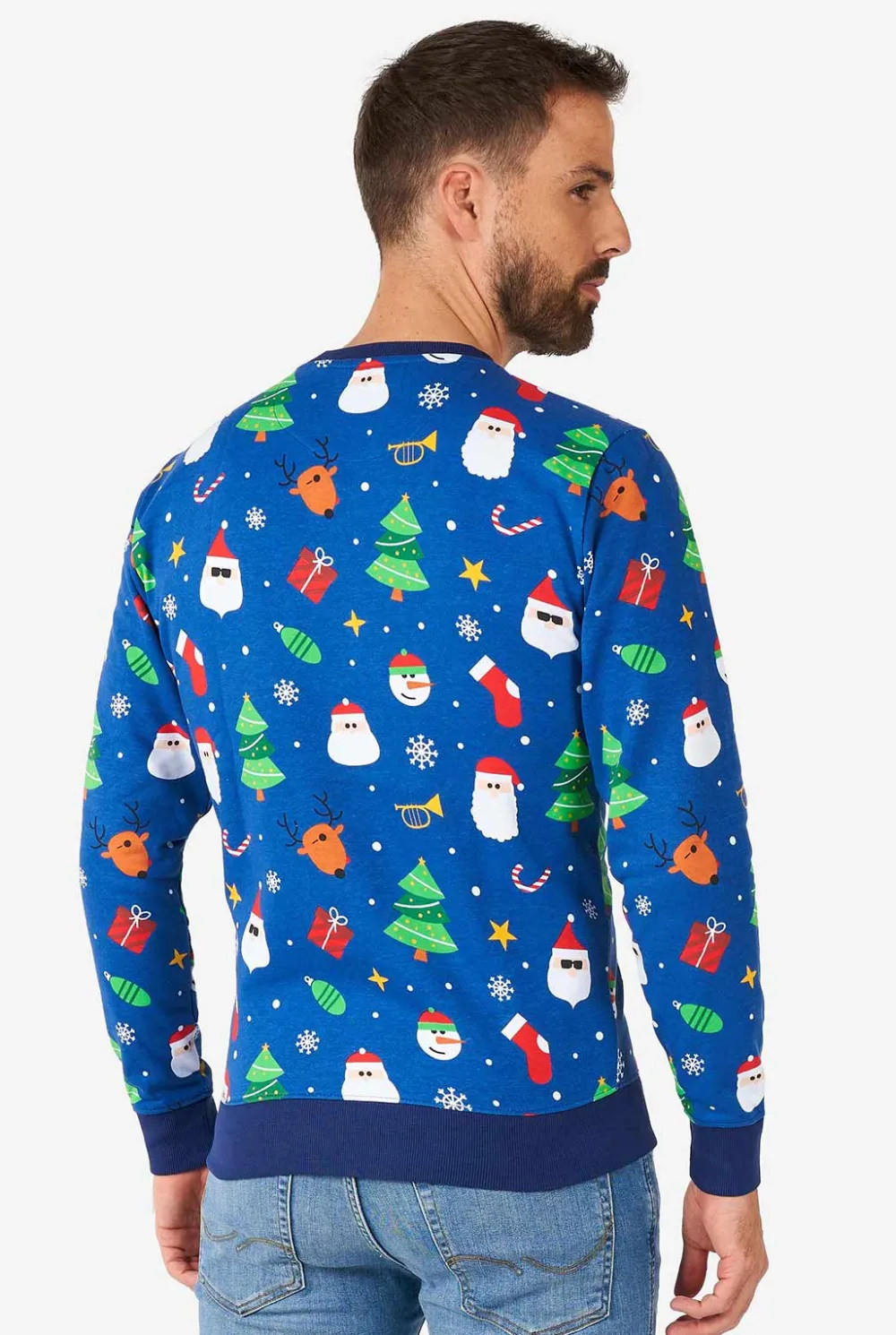 Heren OppoSuits Kerst Sweaters|Festivity Blue