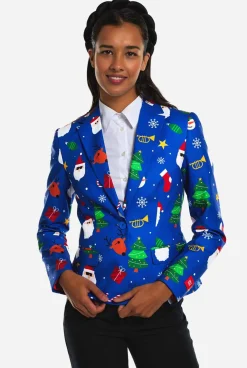 DAMES OppoSuits Kerstblazers|Festivity Blue