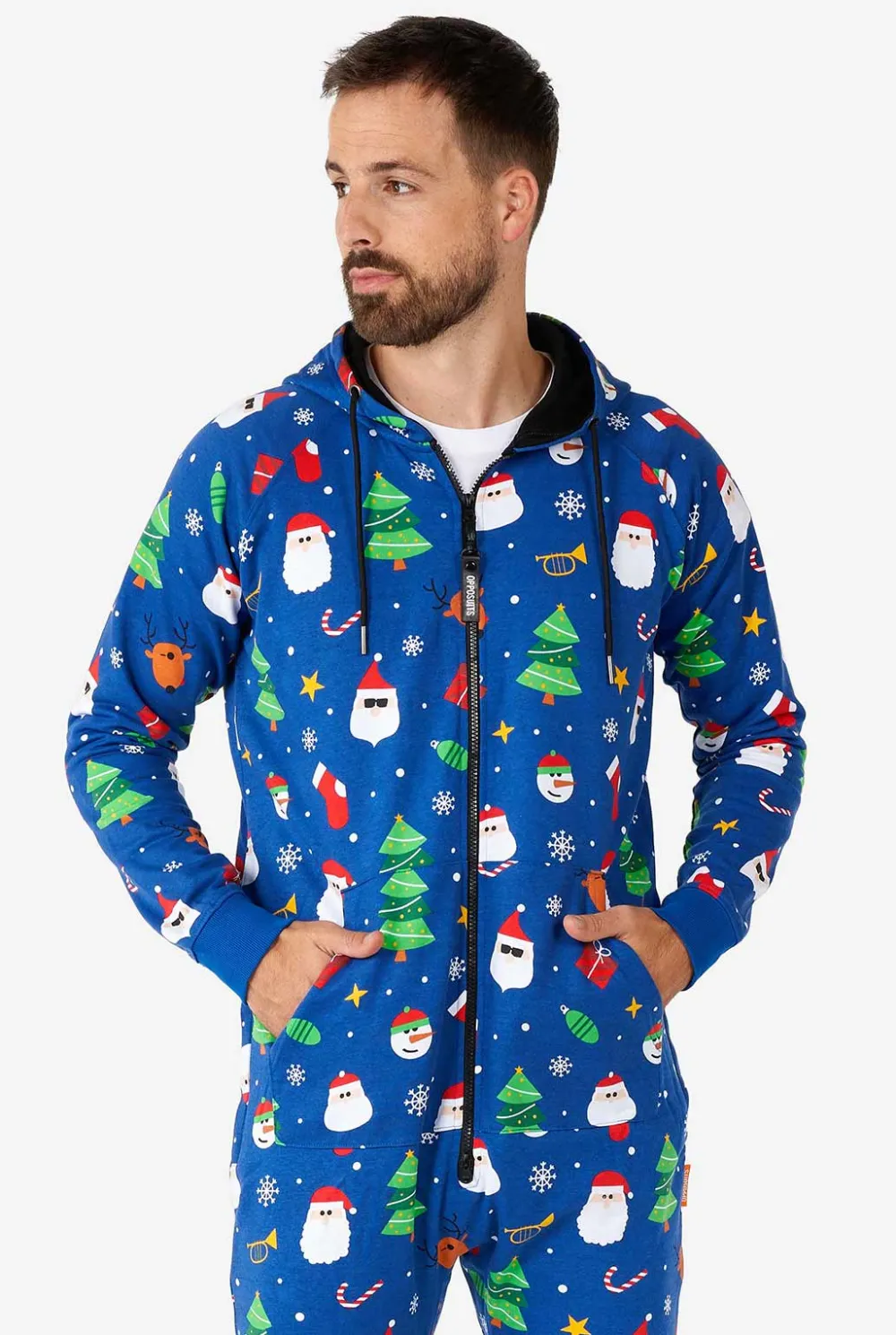 DAMES OppoSuits Printed Onesies|Effen Gekleurde Onesies|Festivity Blue