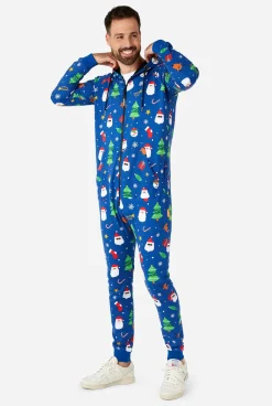 DAMES OppoSuits Printed Onesies|Effen Gekleurde Onesies|Festivity Blue