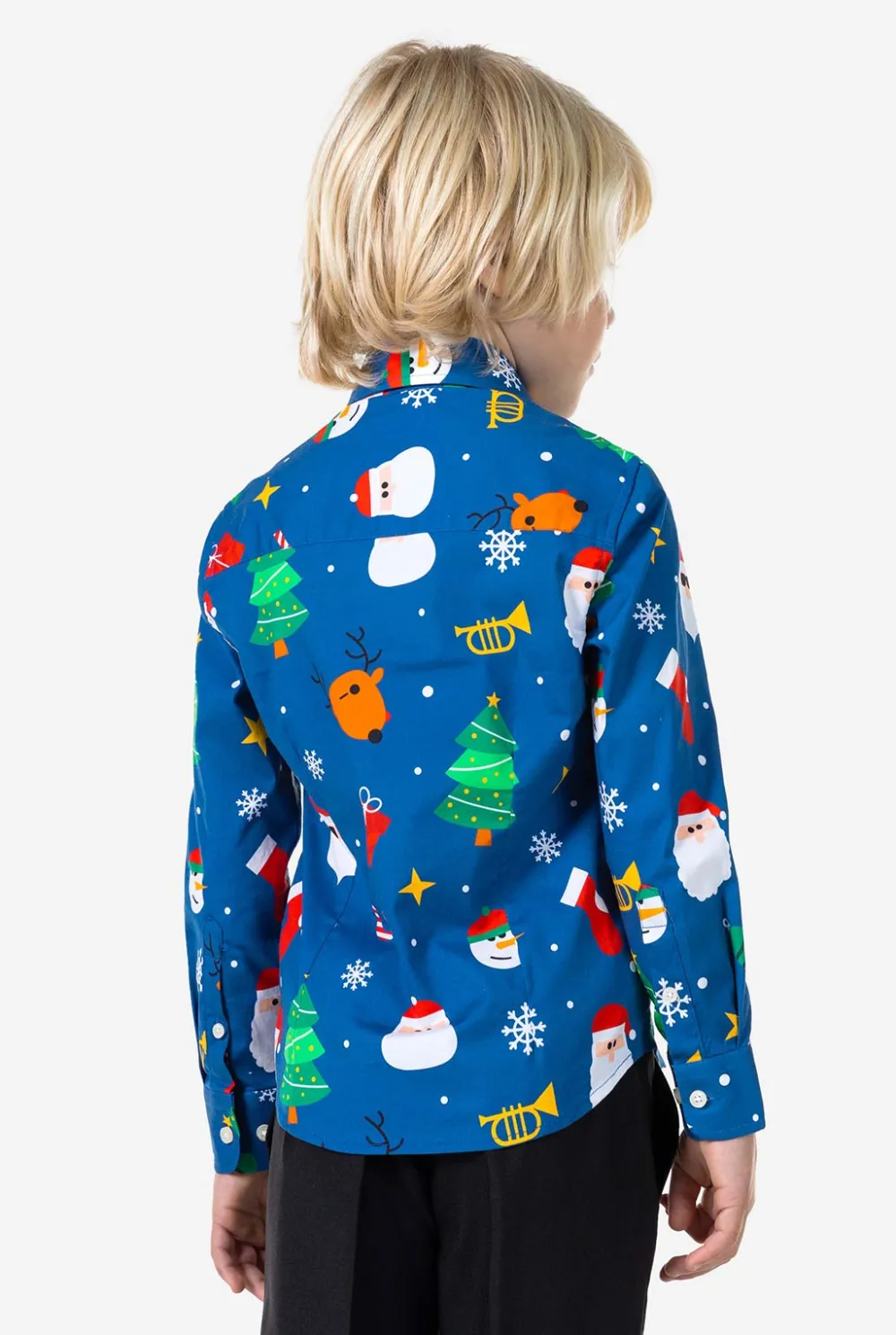 OppoSuits Casual Overhemden|Kerst Overhemden|Festivity Blue