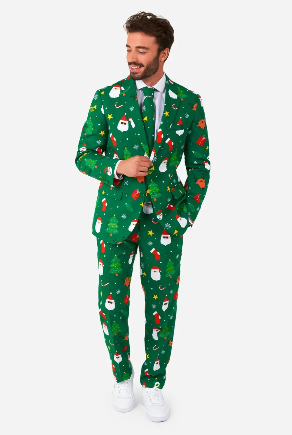 Heren OppoSuits Kerstpakken|Festivity Green