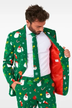 Heren OppoSuits Kerstpakken|Festivity Green