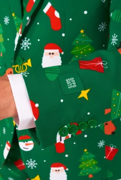 Heren OppoSuits Kerstpakken|Festivity Green