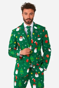 Heren OppoSuits Kerstpakken|Festivity Green