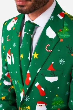 Heren OppoSuits Kerstpakken|Festivity Green