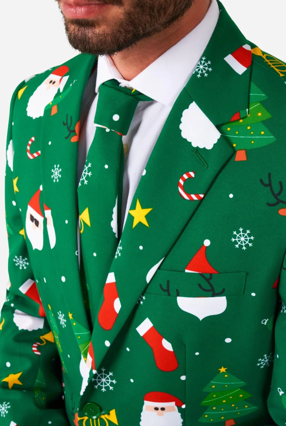 Heren OppoSuits Kerstpakken|Festivity Green