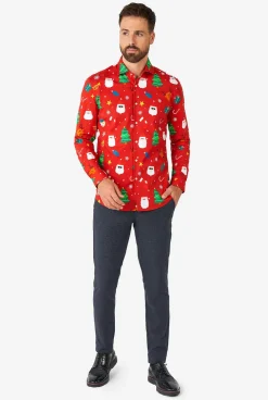 Heren OppoSuits Casual Overhemden|Festivity Red