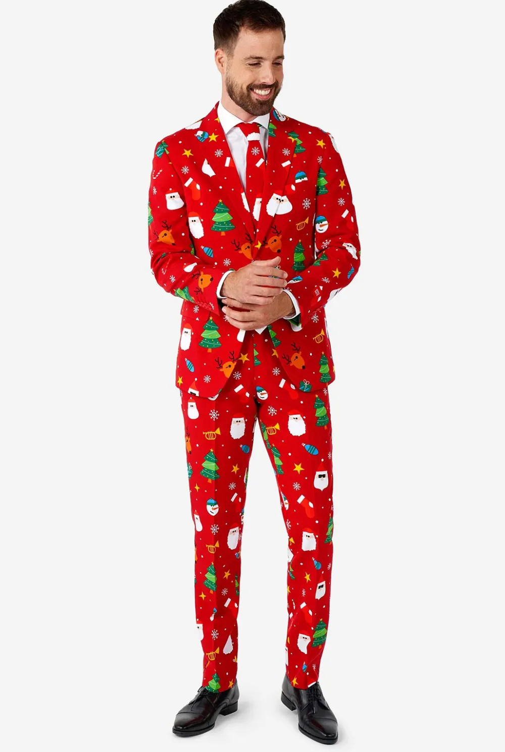 Heren OppoSuits Kerstpakken|Festivity Red
