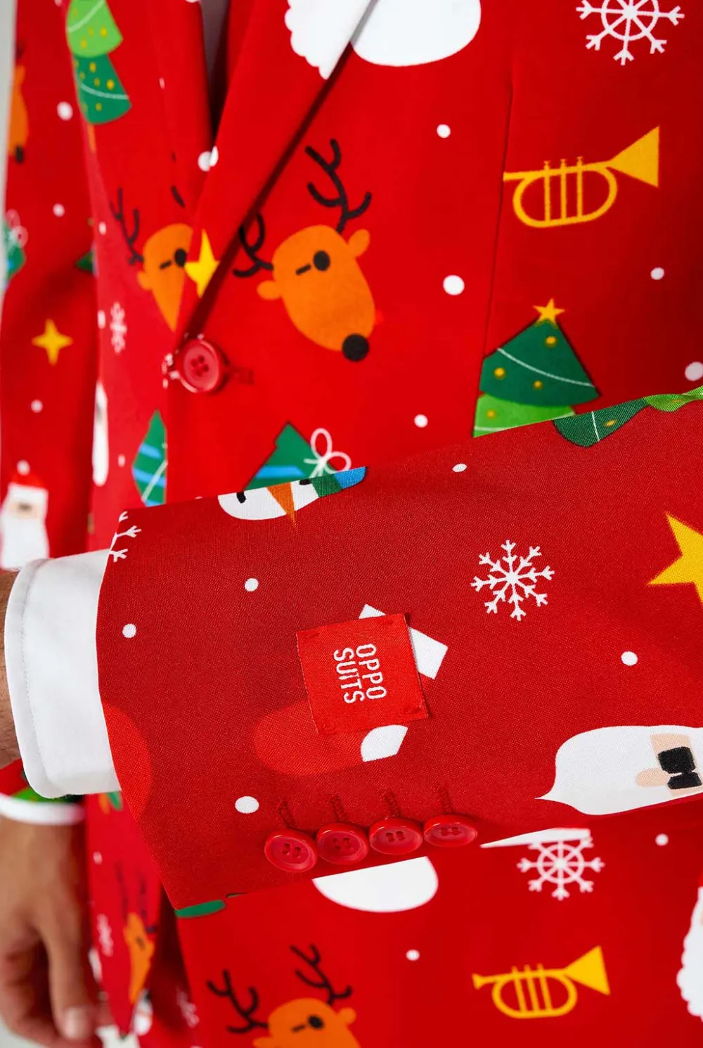 Heren OppoSuits Kerstpakken|Festivity Red