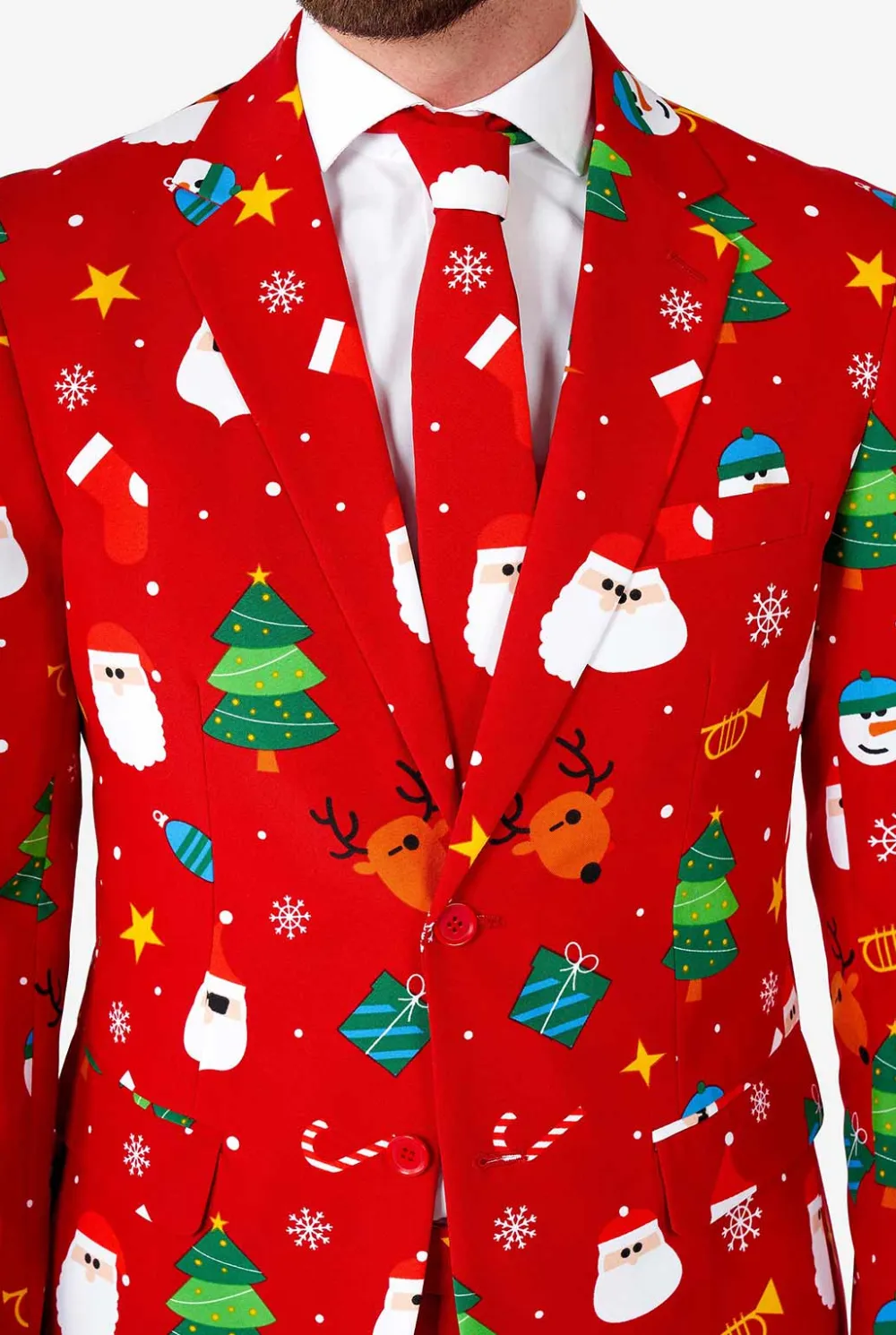 Heren OppoSuits Kerstpakken|Festivity Red
