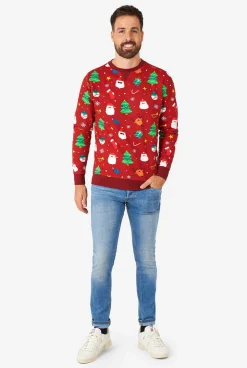 Heren OppoSuits Kerst Sweaters|Festivity Red