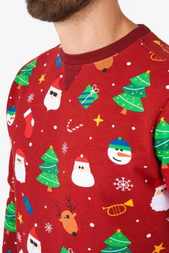 Heren OppoSuits Kerst Sweaters|Festivity Red