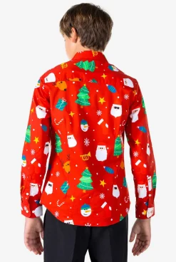 OppoSuits Casual Overhemden|Kerst Overhemden|Festivity Red