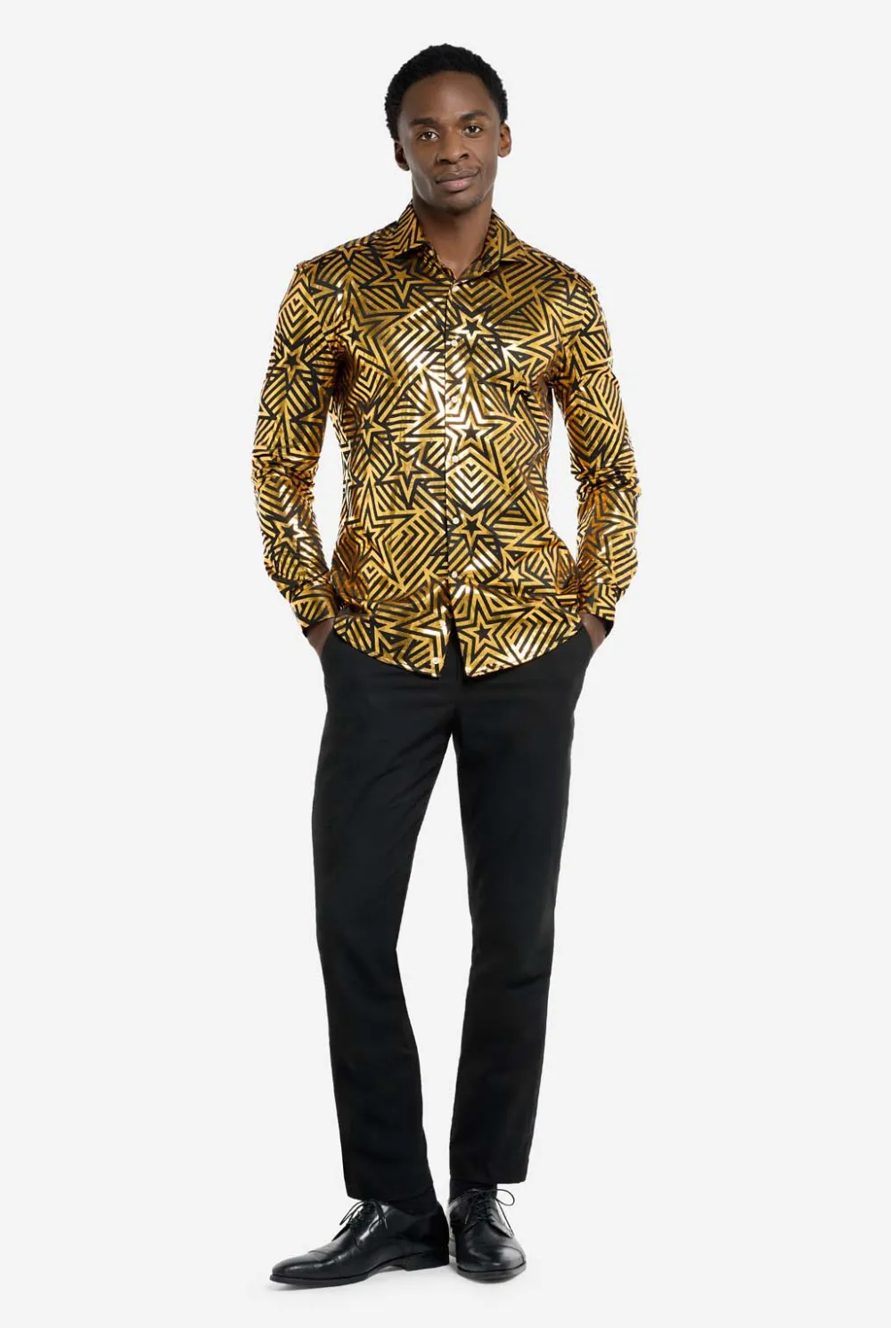 Heren OppoSuits Halloween Overhemden|Golden Geo Star