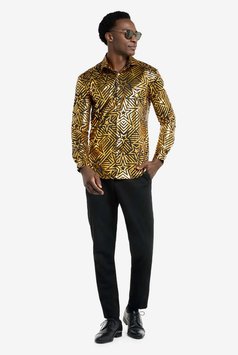 Heren OppoSuits Halloween Overhemden|Golden Geo Star
