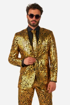 Heren OppoSuits Halloweenpakken|Vrijgezellenfeest Pakken|Golden Geo Star
