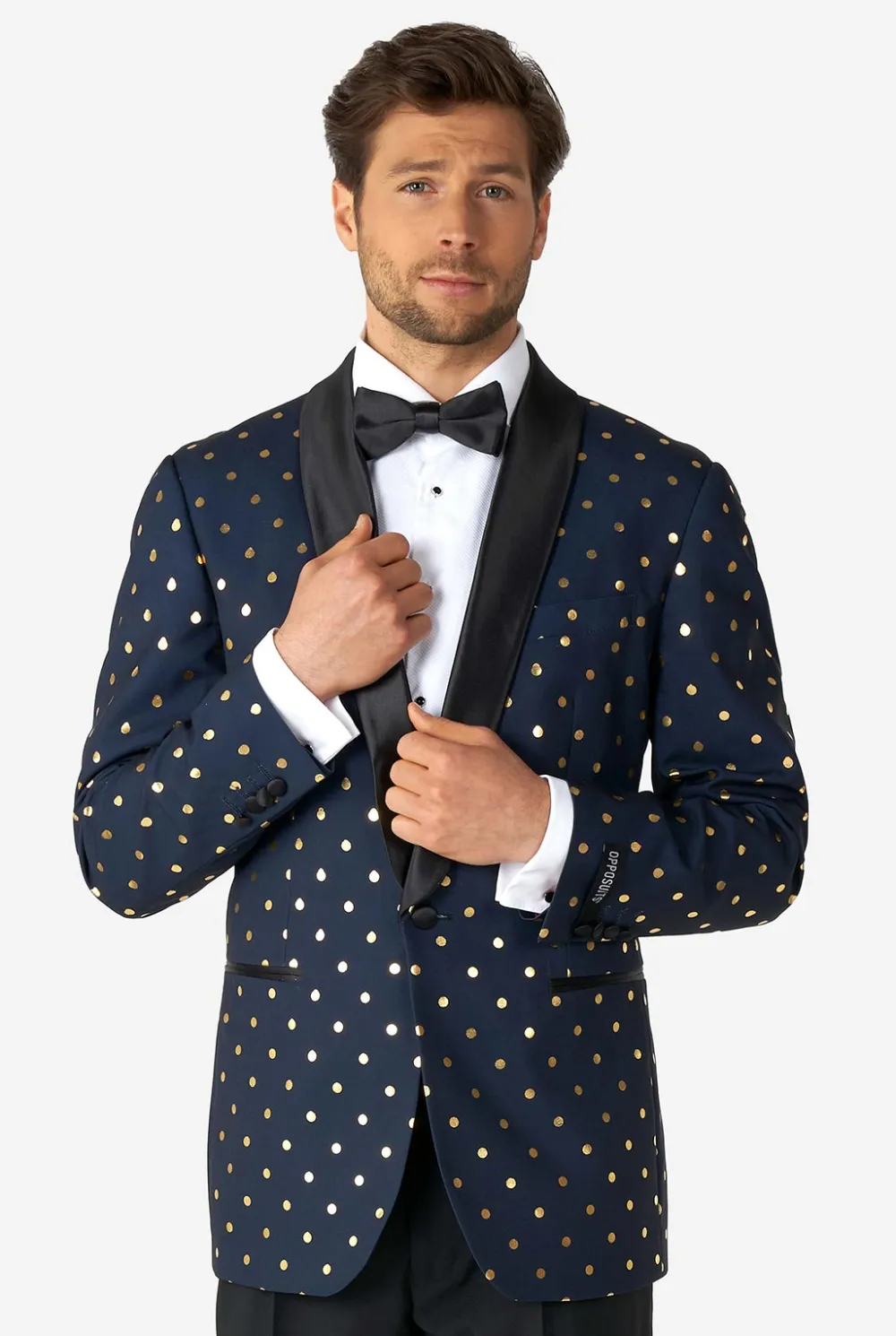Heren OppoSuits Kerst Smokings|Goldy Dots