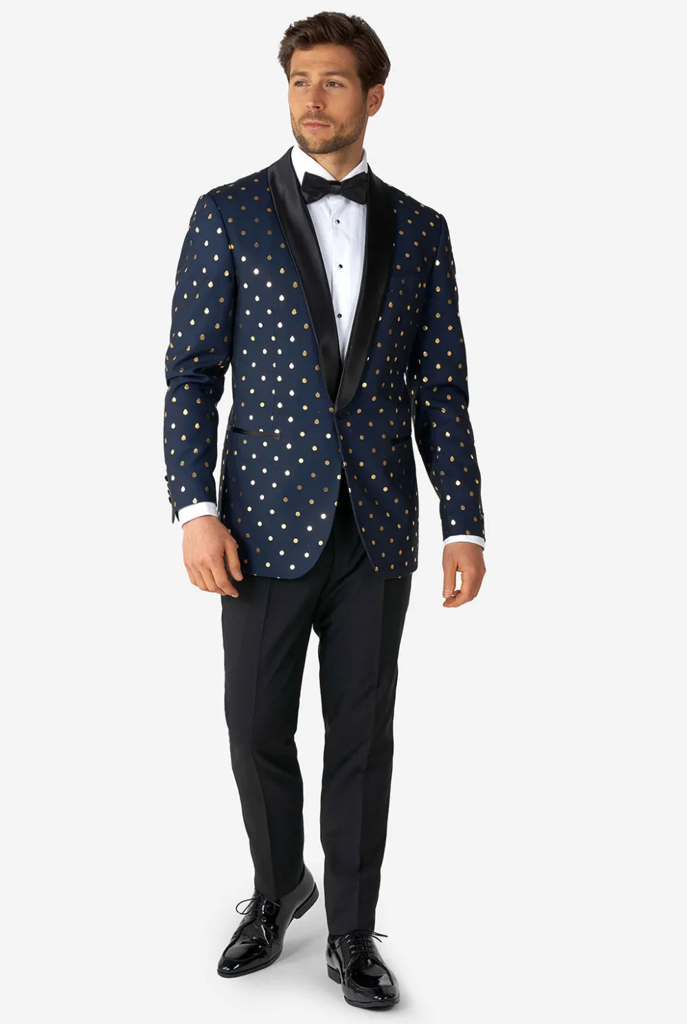 Heren OppoSuits Kerst Smokings|Goldy Dots