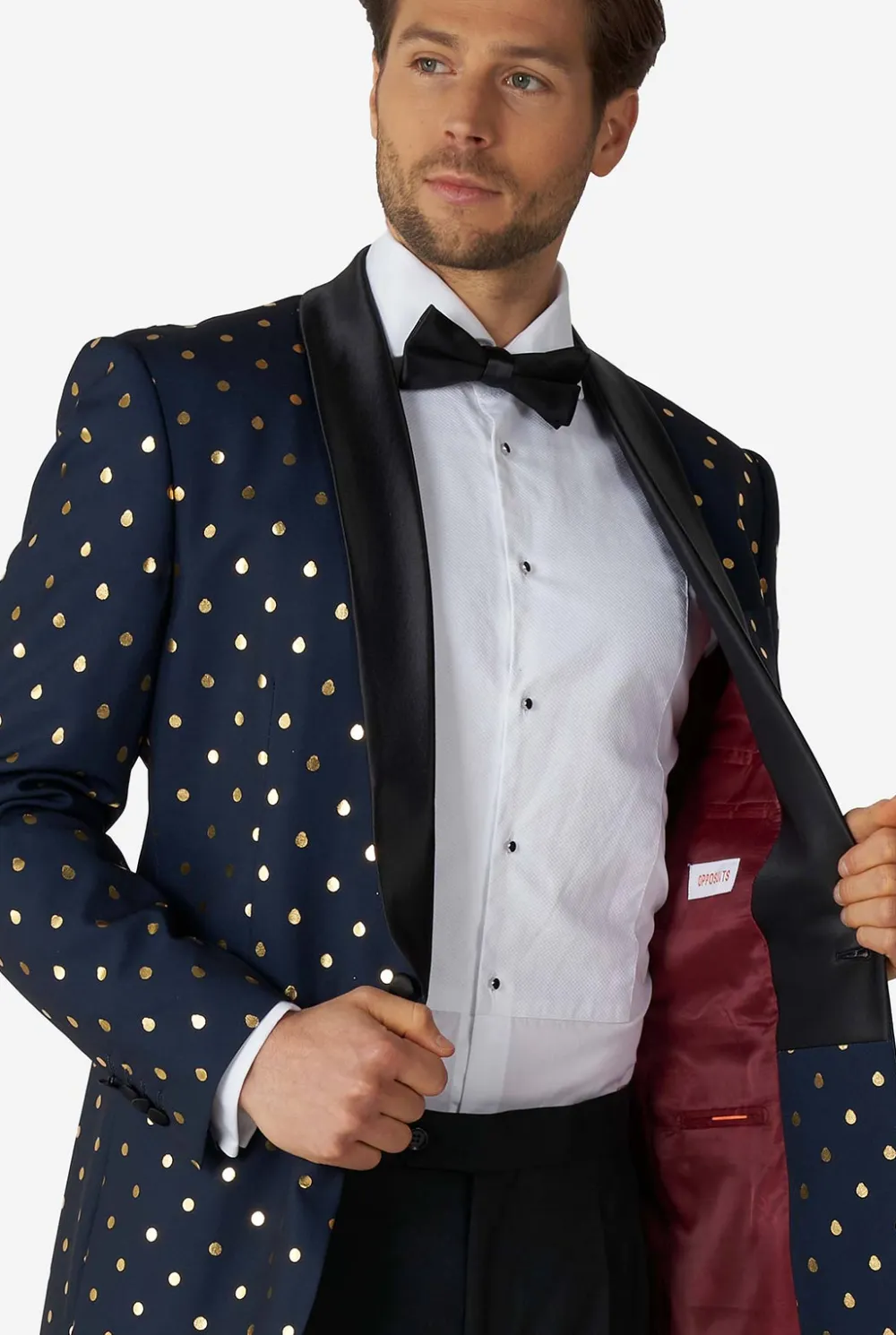 Heren OppoSuits Kerst Smokings|Goldy Dots