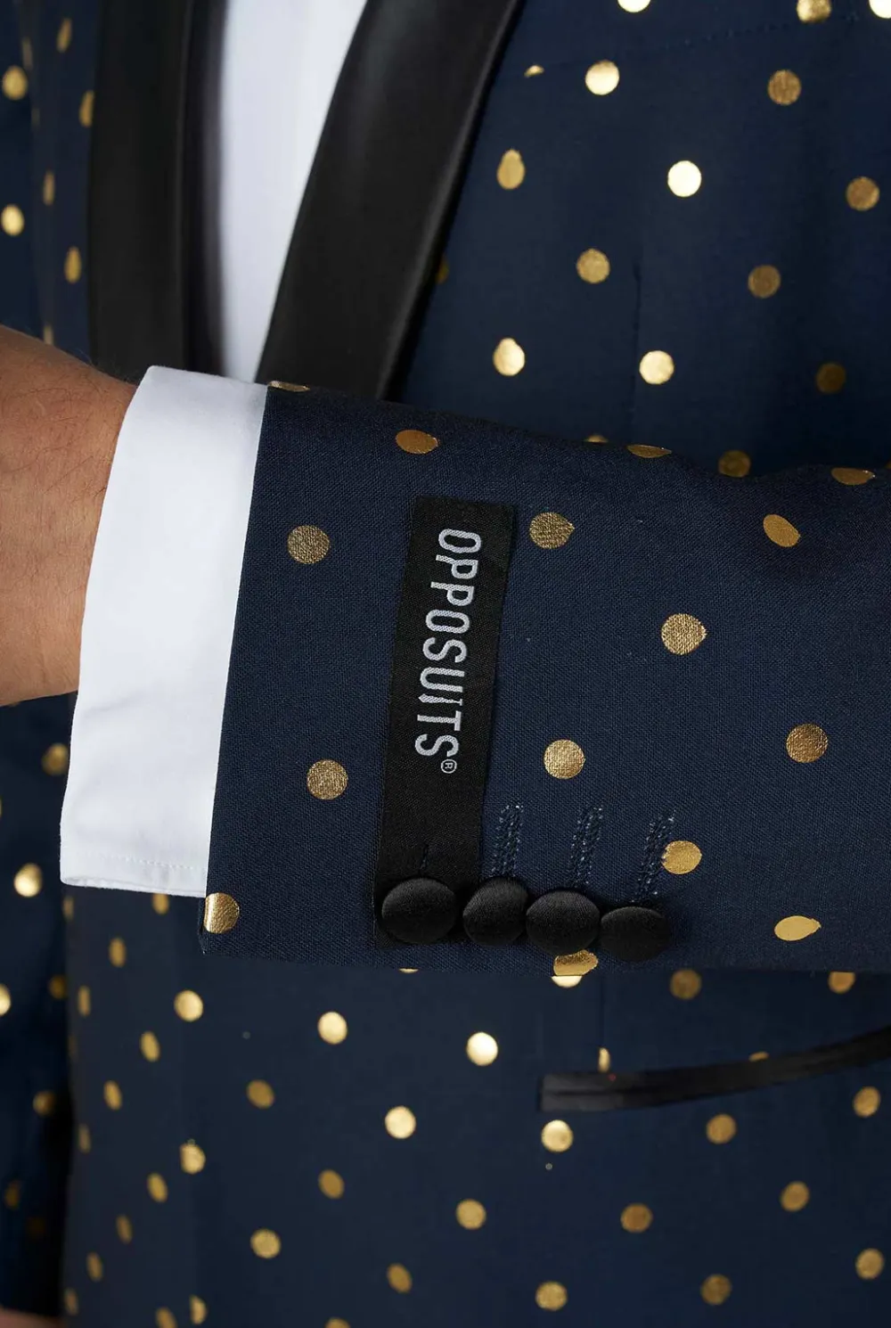 Heren OppoSuits Kerst Smokings|Goldy Dots